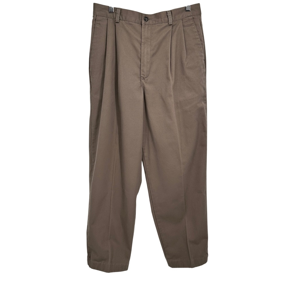 Vintage Dockers Classic Khakis Pants Mens 12x29S Brown Pleated Cotton Chino USA